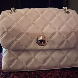 kate spade Quilted Cream Shoulder Bag with Gold Hardware